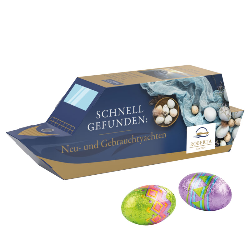 3D-Präsent Schiff, Klett Schoko-Ostereier