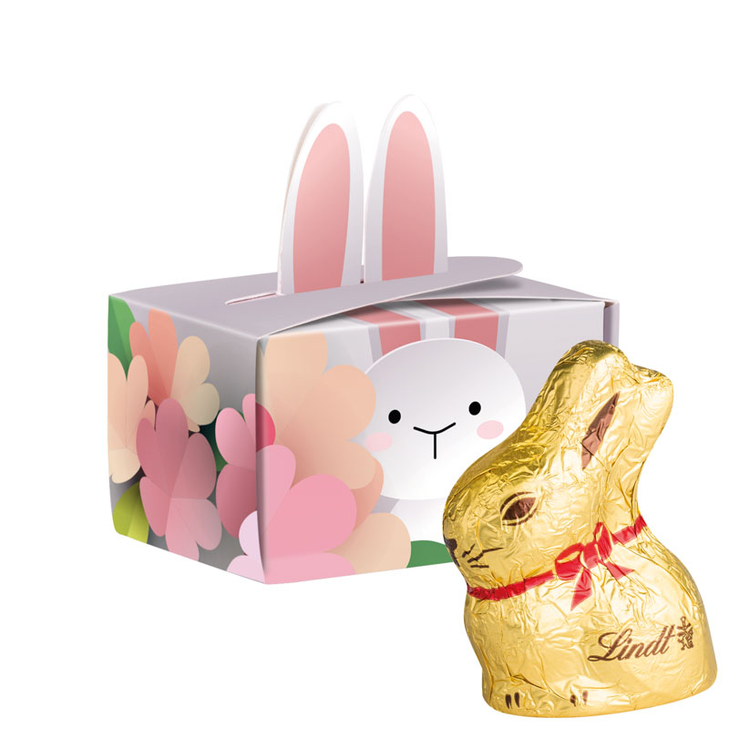 Geschenkbox Mini Hasenohren, Lindt Schoko-Osterhase