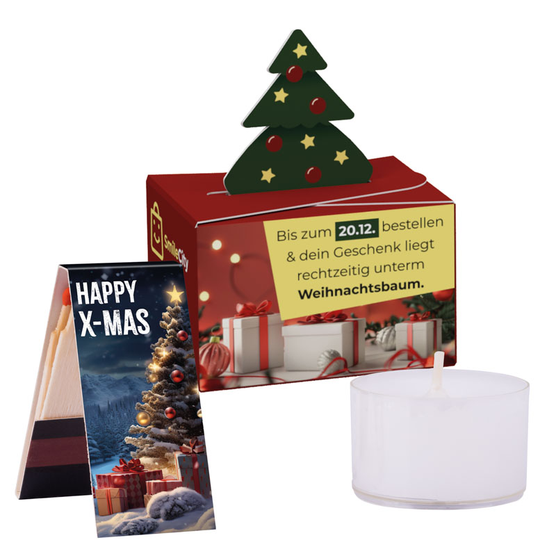Geschenkbox Mini Tanne, Lindt LINDOR Milchkugel