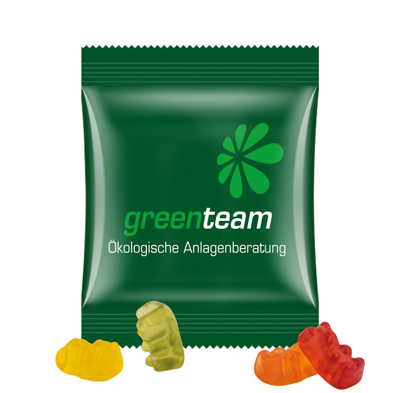 Minitüte 12 g, kompostierbare Folie weiß, Trolli Vegane Gummibärchen, 14% Fruchtsaft