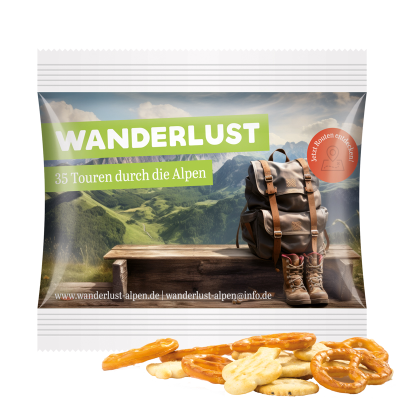 Snack Miditüte, Knabbermix, Folie weiß