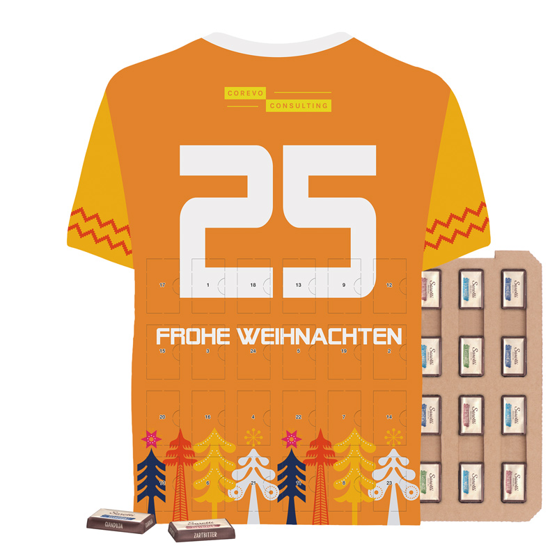 Täfelchen Adventskalender Trikot ECO, Sarotti Schokoladen-Täfelchen
