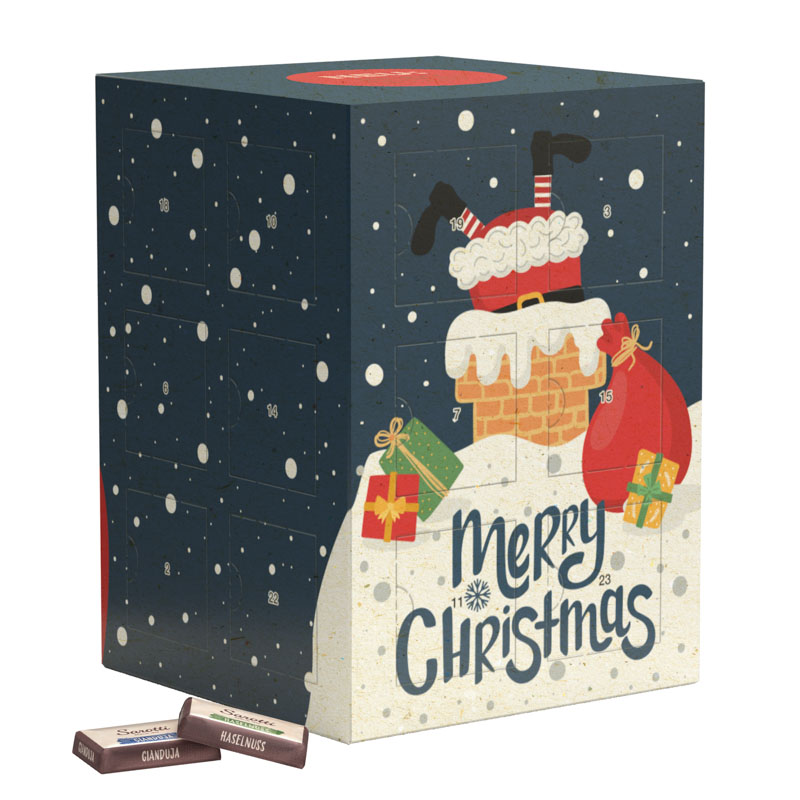 Tower Adventskalender, Graspapier, Sarotti Schokotäfelchen